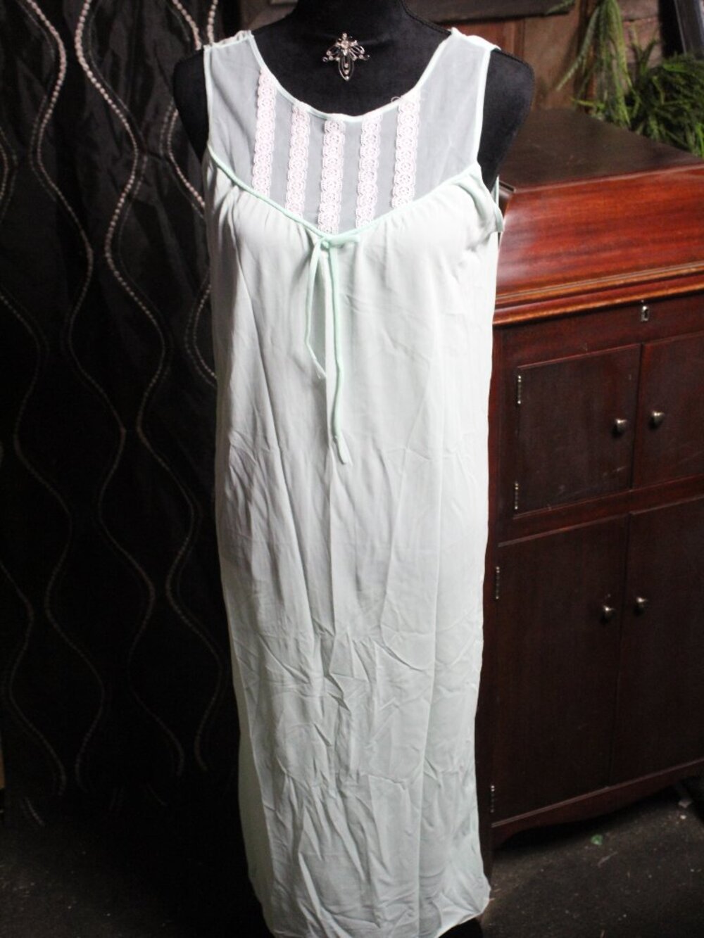Green Vintage Night Gown Long size Large
